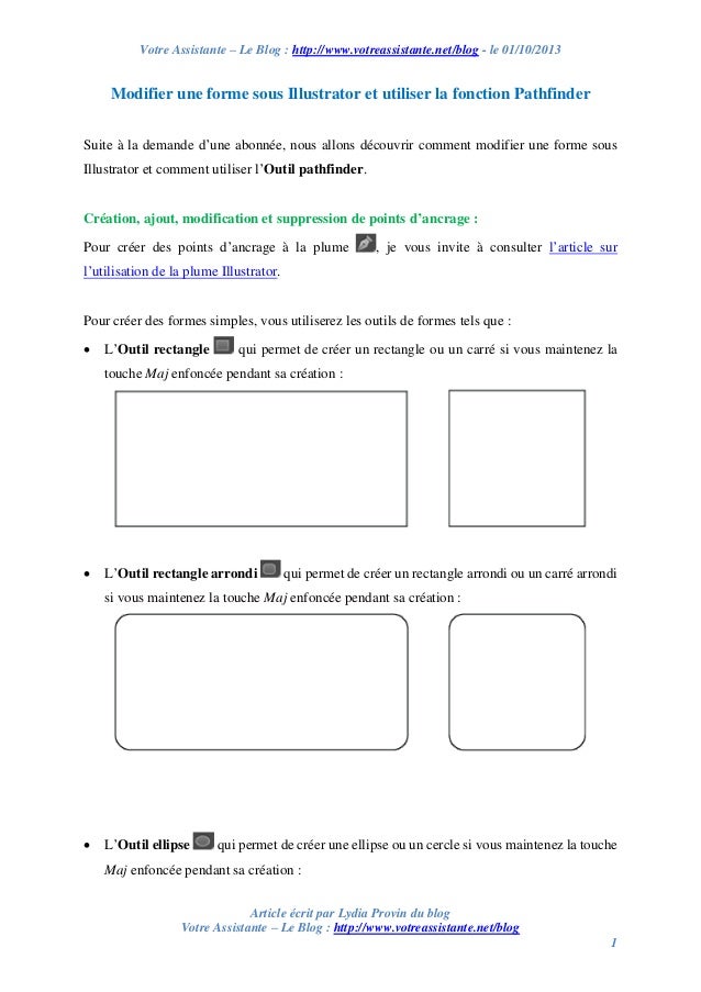 Modifier Une Forme Sous Illustrator Et Utiliser La Fonction Pathfinder