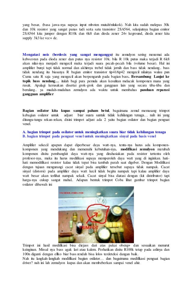 Modifikasi amplifier 150 watt