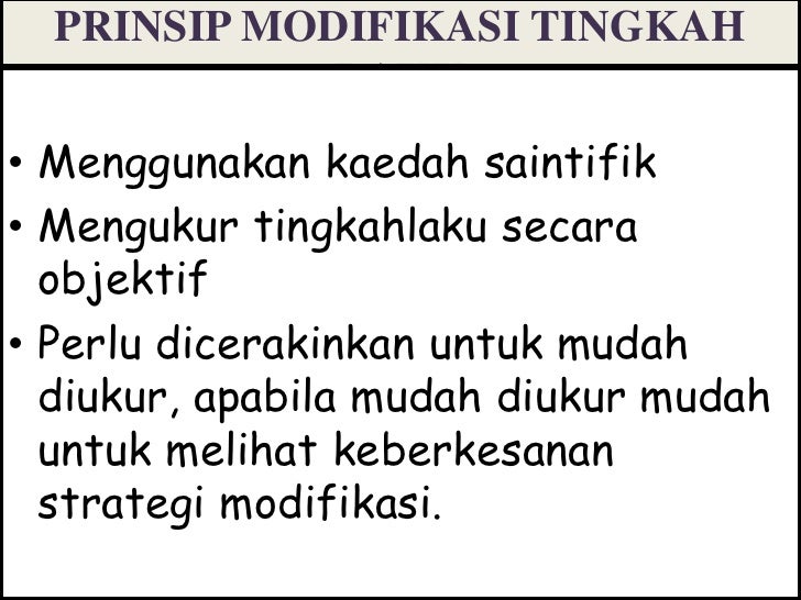 Modifikasi Tingkah Laku
