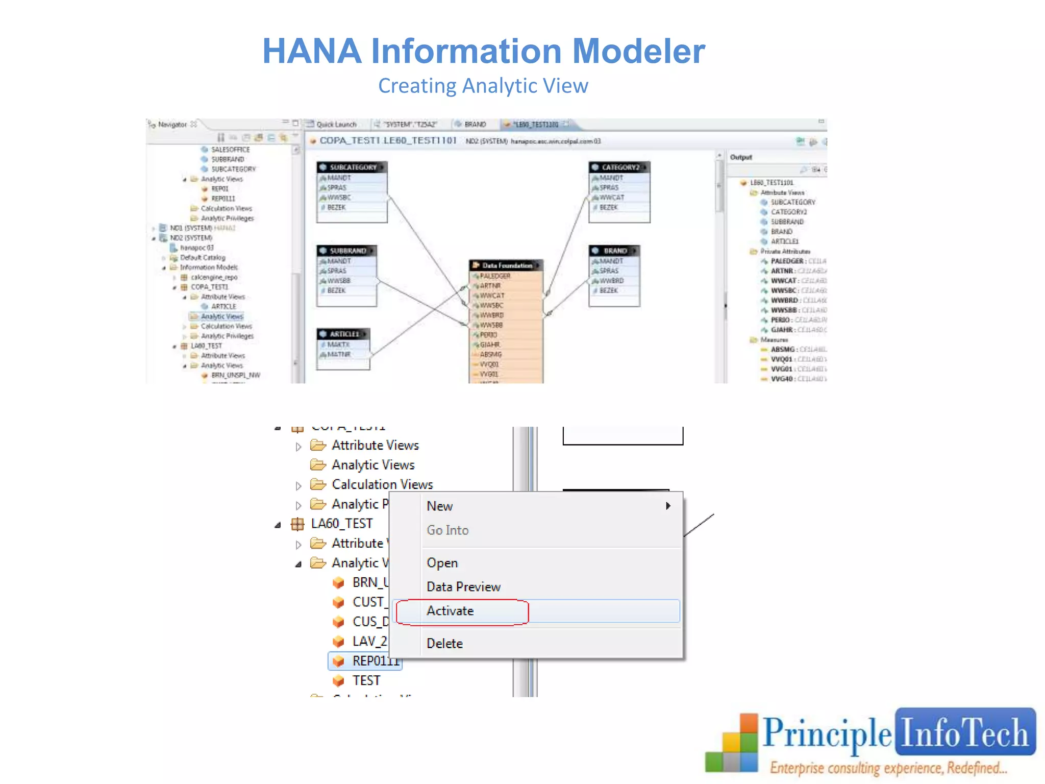 HANA Information Modeler 
Creating Analytic View 
 