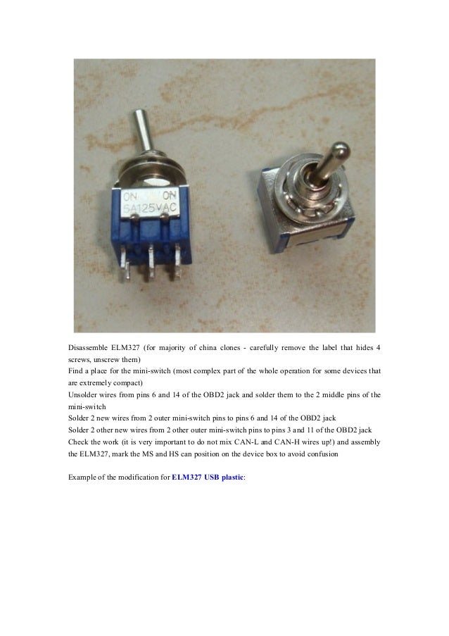 Modify elm327 to add the hs/ms can switch