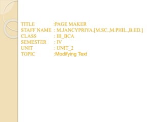 Modifying text 2 | PPTX