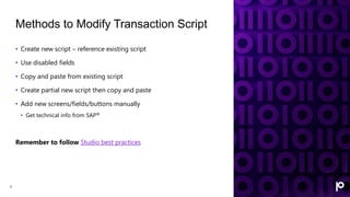 Script Modification Automate Studio Training: How to Easily Modify Scripts | PPTX
