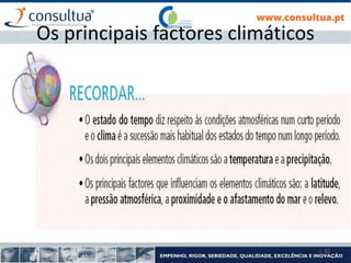 I- 32
Os principais factores climáticos
 