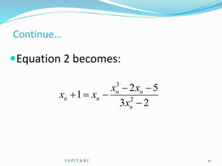 algebric solutions by newton raphson method and secant method | PPTX