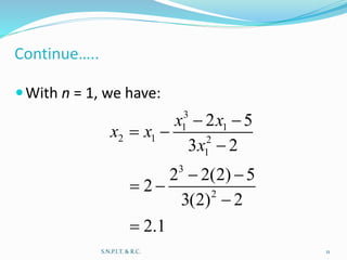 algebric solutions by newton raphson method and secant method | PPTX