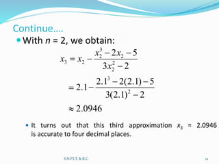 algebric solutions by newton raphson method and secant method | PPTX