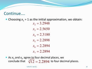 algebric solutions by newton raphson method and secant method | PPTX