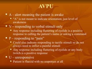 Response Avpu modivpt.pptx patiejt with altsred mental status | PPTX