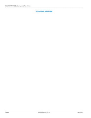 ModMAG® M4000 Electromagnetic Flow Meters
MAG-DS-00558-EN-12
INTENTIONAL BLANK PAGE
Page 6 April 2021
 