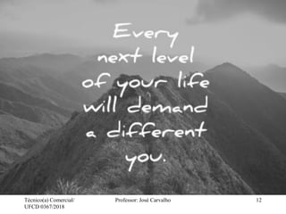 Técnico(a) Comercial/
UFCD 0367/2018
Professor: José Carvalho 12
 