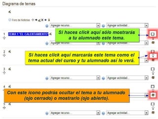 Modo edición y descripción de iconos