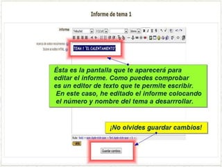 Modo edición y descripción de iconos
