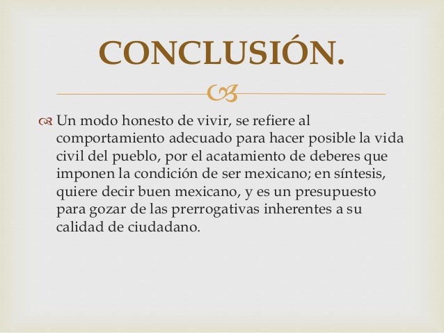 Modo honesto de vivir presentacion