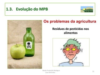1.3. Evolução do MPB
Os problemas da agricultura
Resíduos de pesticidas nos
alimentos
13
Modo Produção Biológico
José Almendra
 