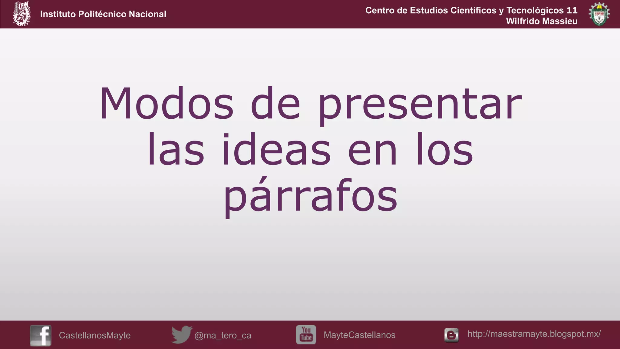Modos de representar ideas parrafos | PPT