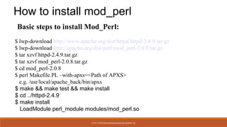 Building dynamic websites with Mod perl and apache | PPT