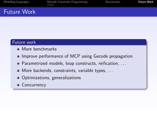 ModRef'09: Gecode support for MCP | PPT