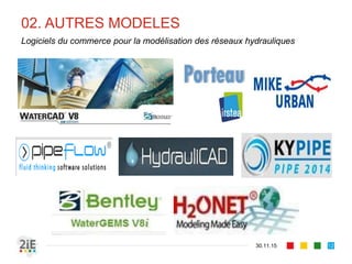 02. AUTRES MODELES
30.11.15
Logiciels du commerce pour la modélisation des réseaux hydrauliques
12
 
