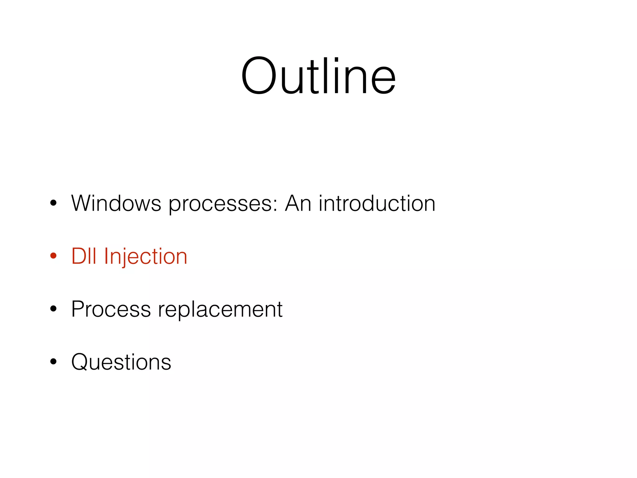 Virtual memory
• Mapping virtual memory addresses into physical addresses
• Base relocation: Fixing memory locations at load time.
• Relative virtual addresses or RVA
• Just made the job of the loader easier
• Three types of “addresses”
• Logical addresses: perspective of the running process
• Linear addresses: logical addresses after segment translation
• Physical addresses: linear addresses after page table translation
 