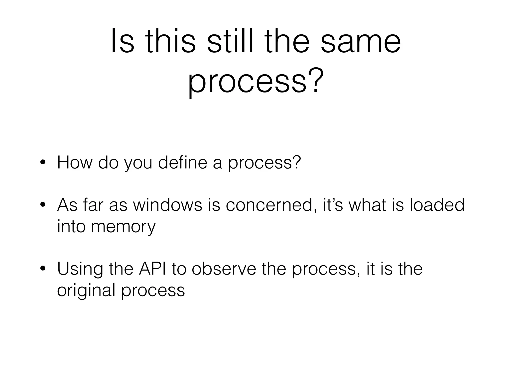 • Keep going..
• Using the structures
• IMAGE_SECTION_HEADERS.SizeOfRawData
• IMAGE_SECTION_HEADERS.PointerToRawData
• IMAGE_SECTION_HEADER.VirtualAddress
• We perform pointer calculations to copy the data
over
 