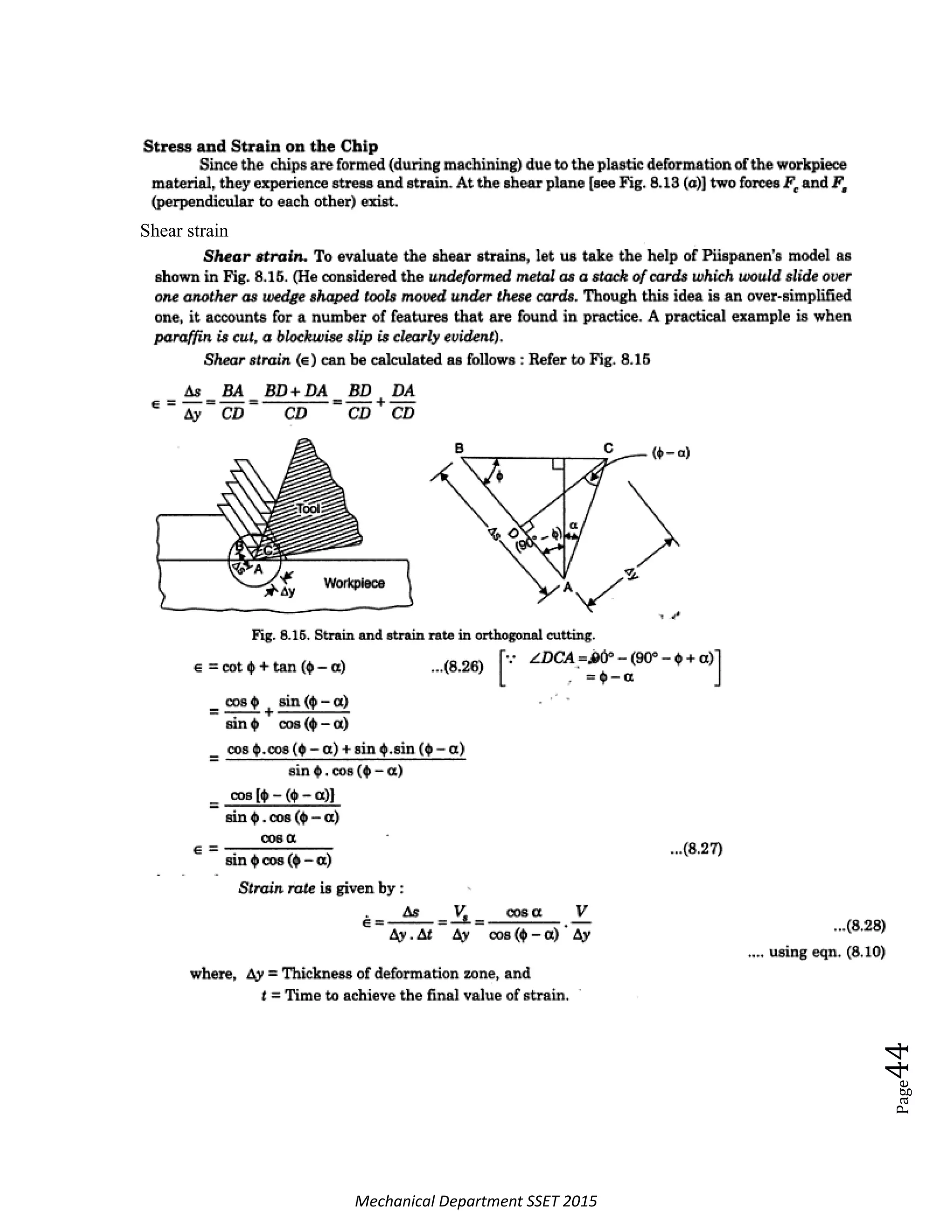 Theory of metal cutting MG University(S8 Production Notes) | PDF