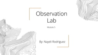 Observation
Lab
By: Nayeli Rodriguez
Module 5
 