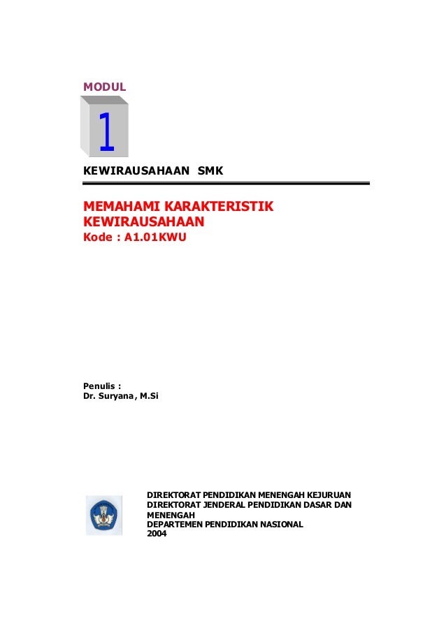 Modul 1 Karakteristik Kewirausahaan Modul 1 Karakteristik Kewirausahaan