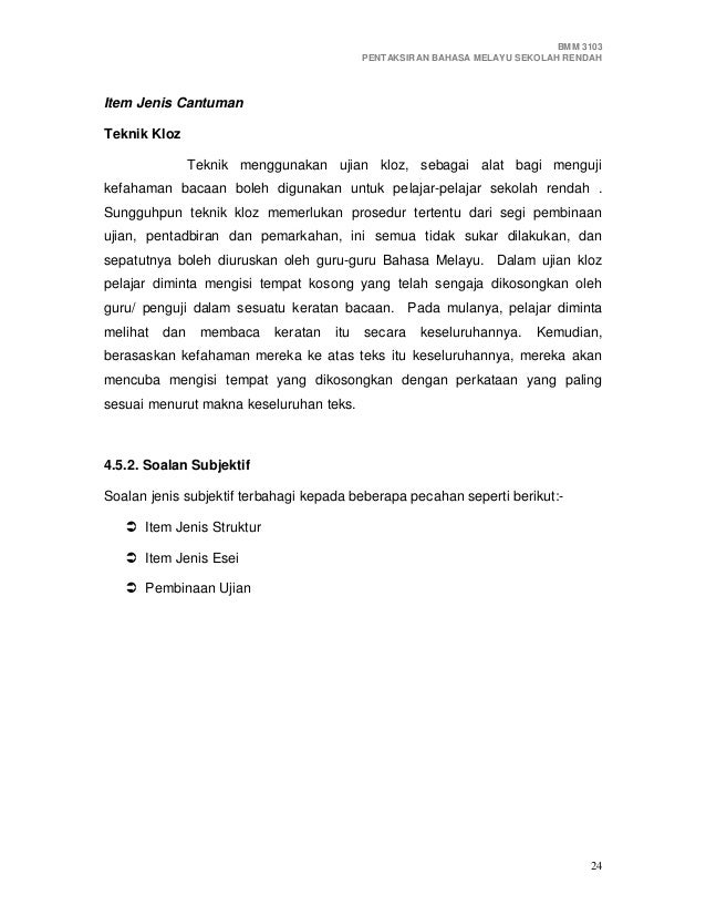 Contoh Soalan Aneka Pilihan Bahasa Melayu - Kecemasan 1 Contoh Soalan Aneka Pilihan Bahasa Melayu - Kecemasan 1