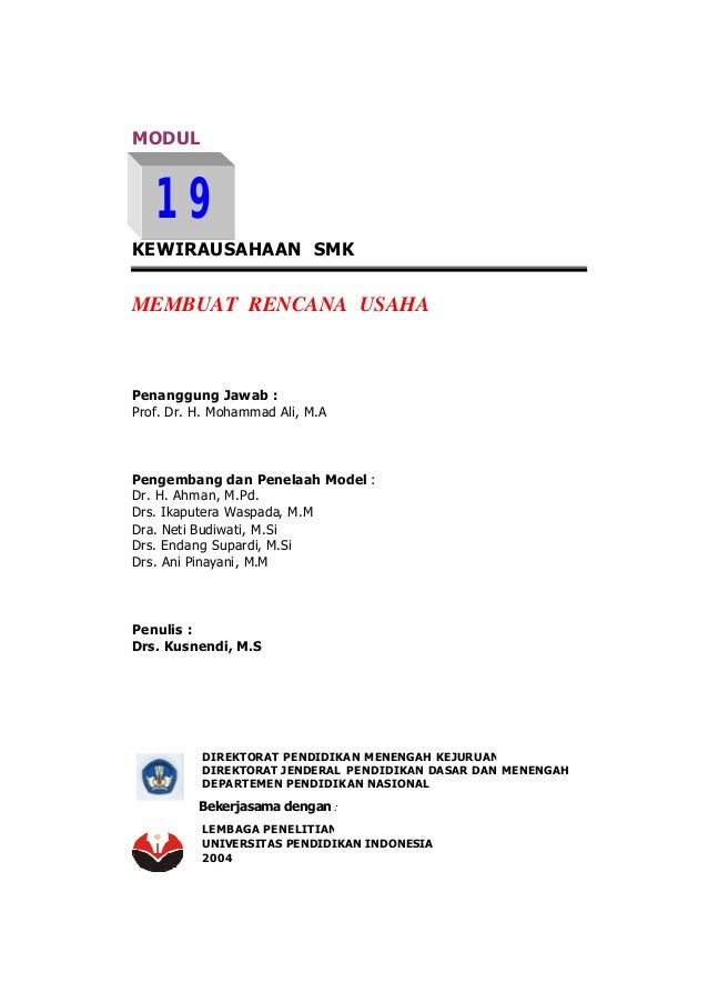 Modul 19 Membuat Rencana Usaha