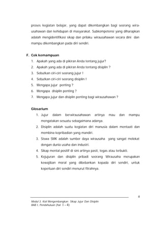 Modul 3 Sikap Jujur Dan Disiplin