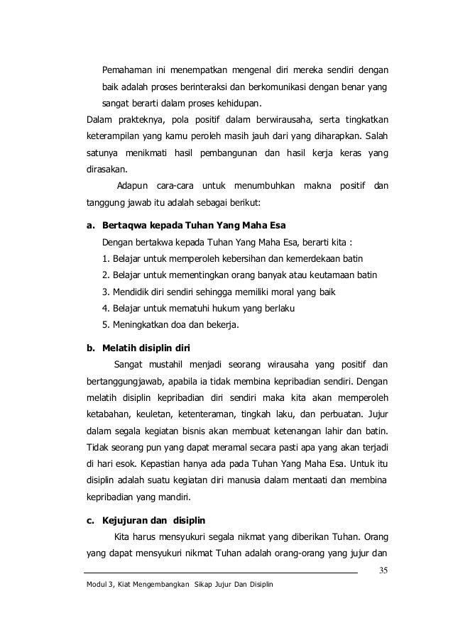 Modul 3 Sikap Jujur Dan Disiplin