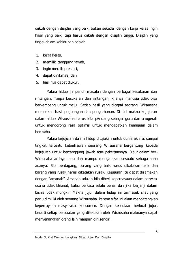 Modul 3 Sikap Jujur Dan Disiplin