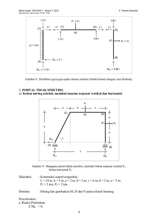 Modul 7 Bangunan Portal Statika Dan Mekanika Dasar