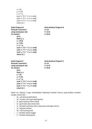 a. identifikasi keluaran program (5 soal) | studyx... Modul algoritma pemrograman-dasar x rpl | PDF