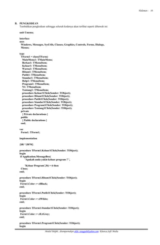 Modul Delphi ,buat pemula | PDF