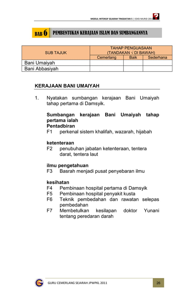 Modul Intensif Sejarah Tingkatan 4 (Jawapan)  PDF