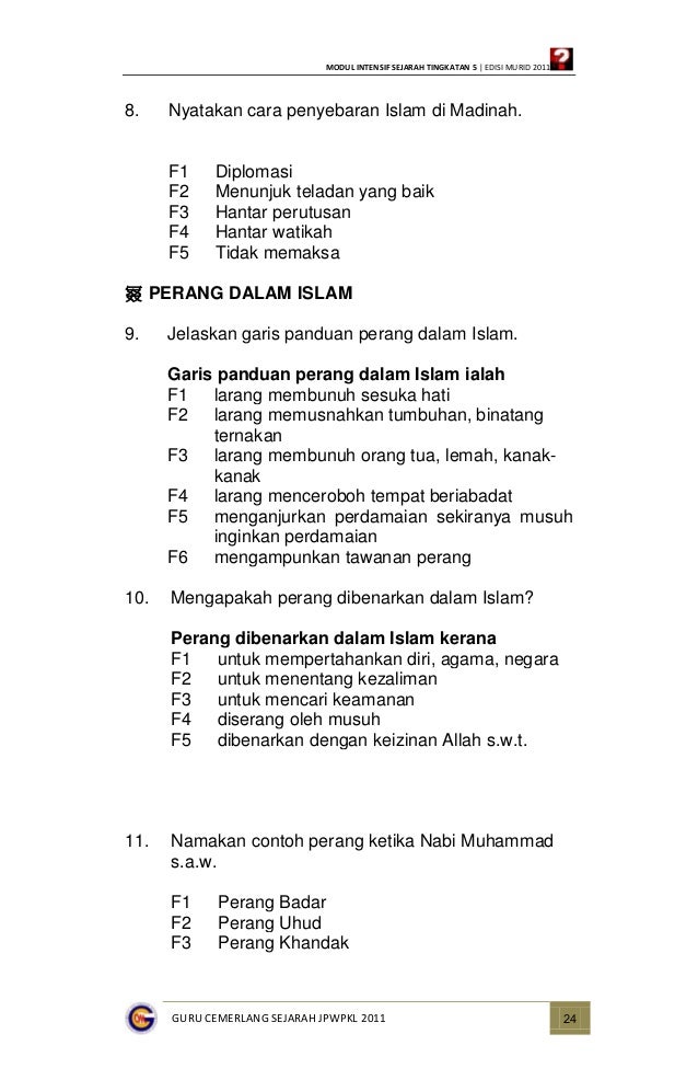 Modul Intensif Sejarah Tingkatan 4 (Jawapan) Modul Intensif Sejarah Tingkatan 4 (Jawapan)