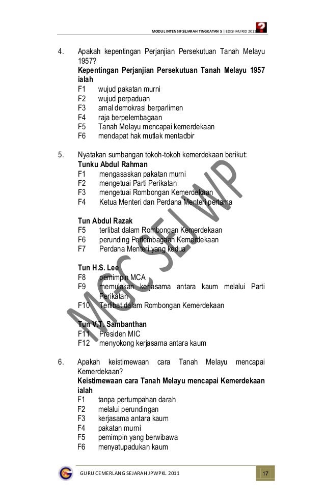 Modul Intensif T5 (Jawapan) Modul Intensif T5 (Jawapan)