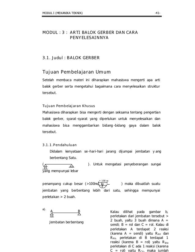 Modul 1 mekanika teknik, statika dan mekanika dasar