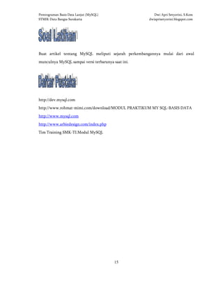 Modul MySQL TIngkat Lanjut | PDF