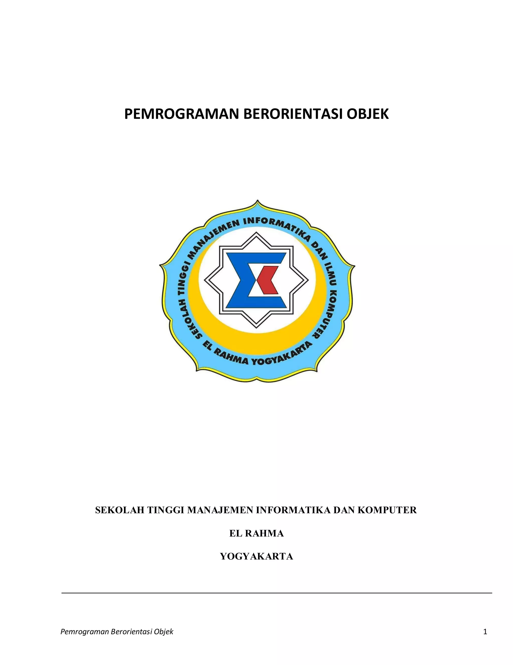 Modul Pemrograman Berorientasi Objek | PDF