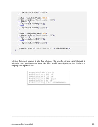 Modul Pemrograman Berorientasi Objek | PDF