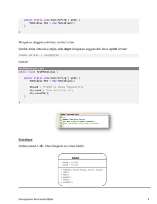 Modul Pemrograman Berorientasi Objek | PDF