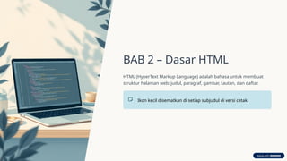 Modul Pembelajaran Informatika: Dasar HTML & CSS untuk Kelas IX SMP | PPTX