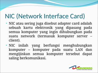 Nic Client Pemanfaatan Linux Pada Implementasi Dasar Jaringan Komputer | PPT