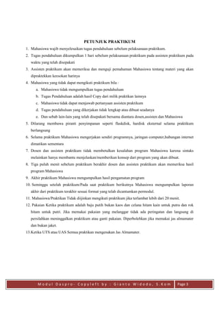 Modul praktikum dasar dasar pemrograman java | PDF