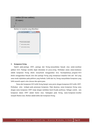 Modul praktikum dasar dasar pemrograman java | PDF