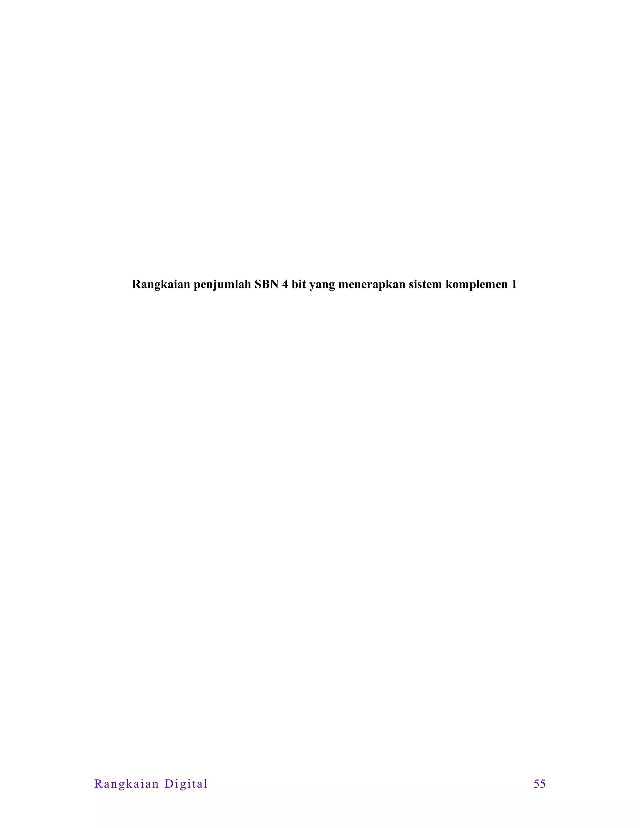 Rangkaian penjumlah SBN 4 bit yang menerapkan sistem komplemen 1

Rangkaian Digital

55

 