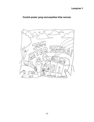33
Lampiran 1
Contoh poster yang menunjukkan kitar semula.
 